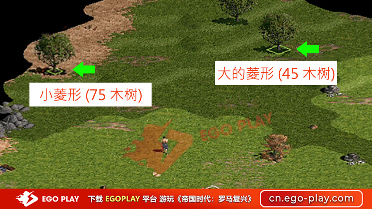 在《帝国时代:罗马崛起》中,区分 75 木材和 40 木材。